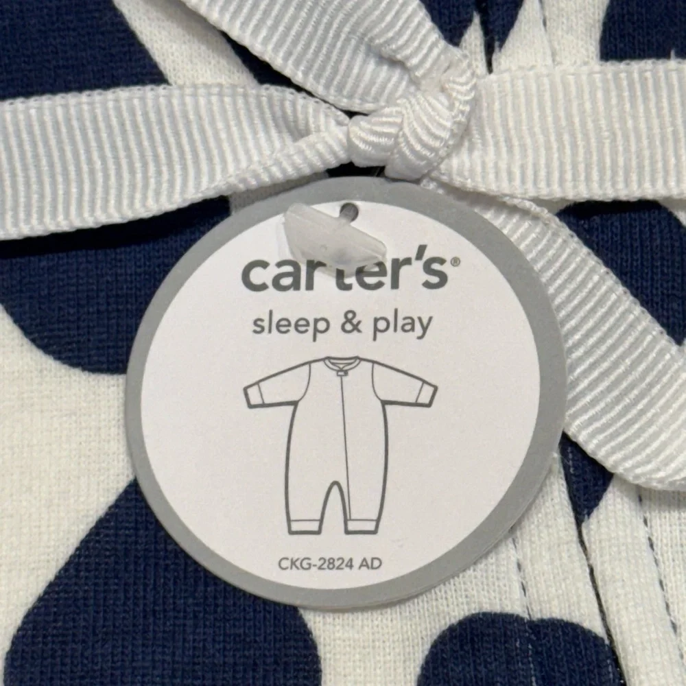 NWT Carter's Blue and White Heart Pajama Set